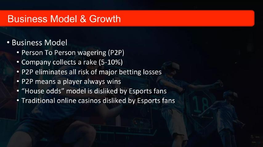 Esports Entertainment Group (GMBL) pitch deck business model slide 16