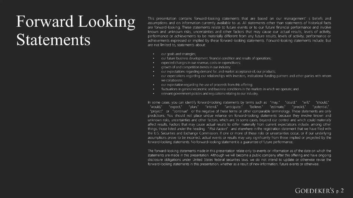 GOED (Goedeker’s) pitch deck slide 2 of 26