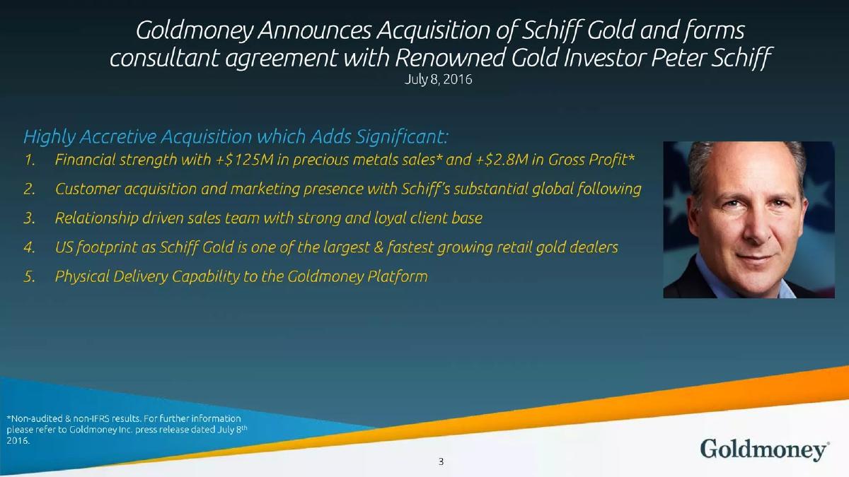 Goldmoney Inc. pitch deck slide 3 of 34