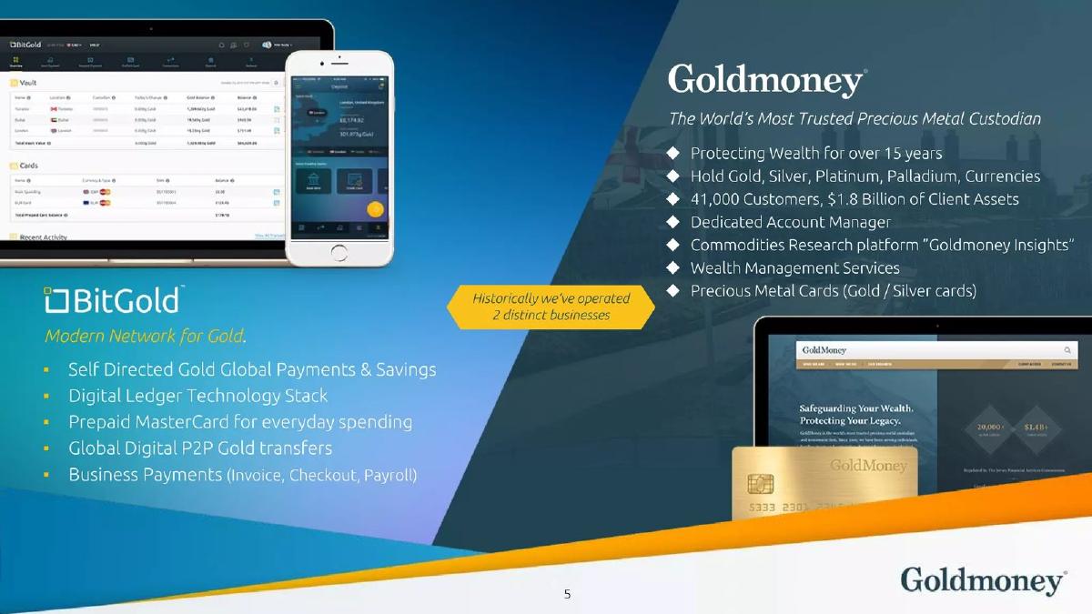 Goldmoney Inc. pitch deck slide 5 of 34
