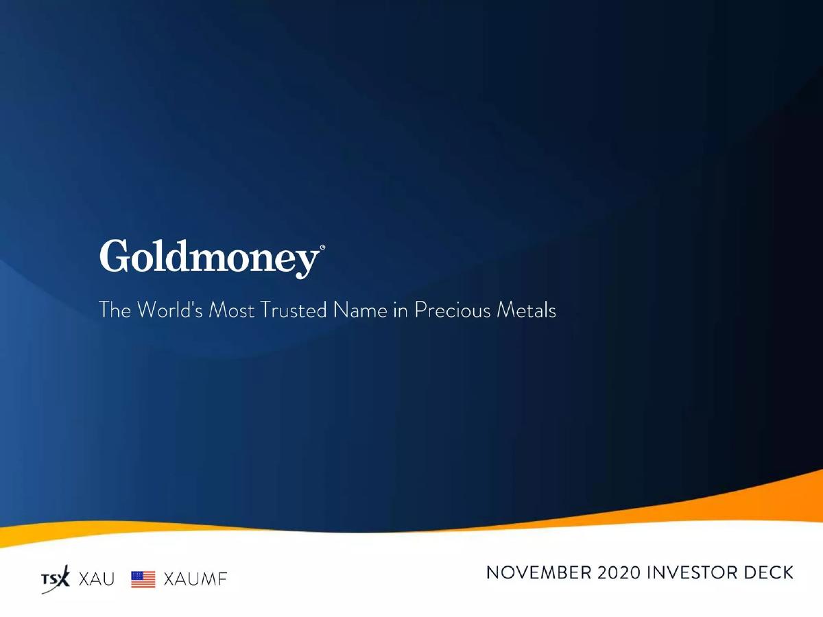 Goldmoney pitch deck slide 1 of 25