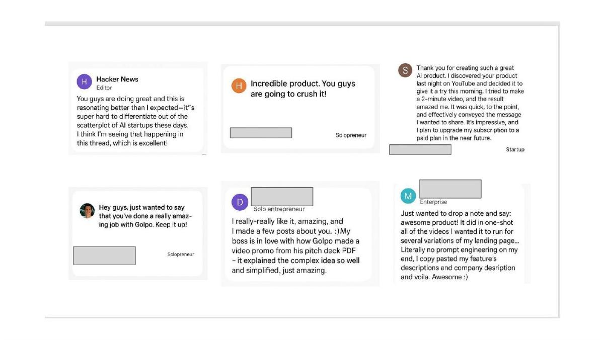 Golpo AI pitch deck slide 5 of 7