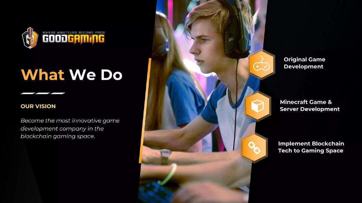 Good Gaming pitch deck slide 4 of 19