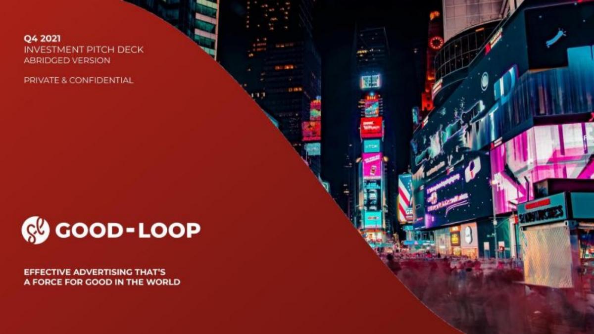 Good Loop pitch deck slide 1 of 14