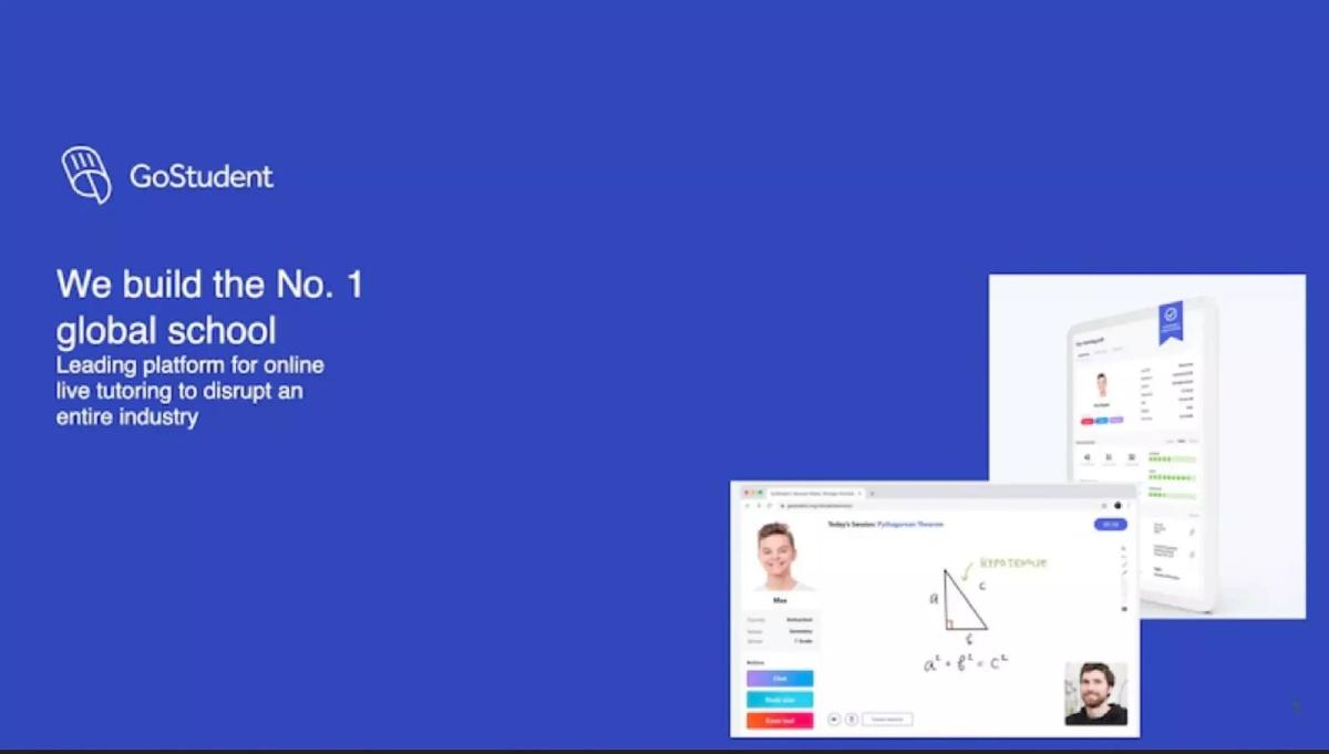 GoStudent pitch deck slide 1 of 19