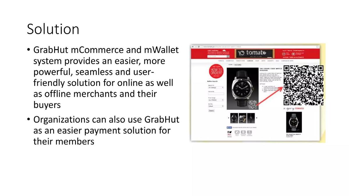 GrabHut pitch deck slide 3 of 12