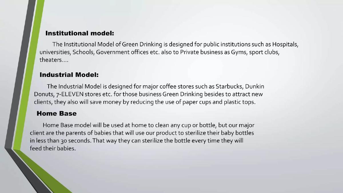 Green Drinking pitch deck slide 5 of 8