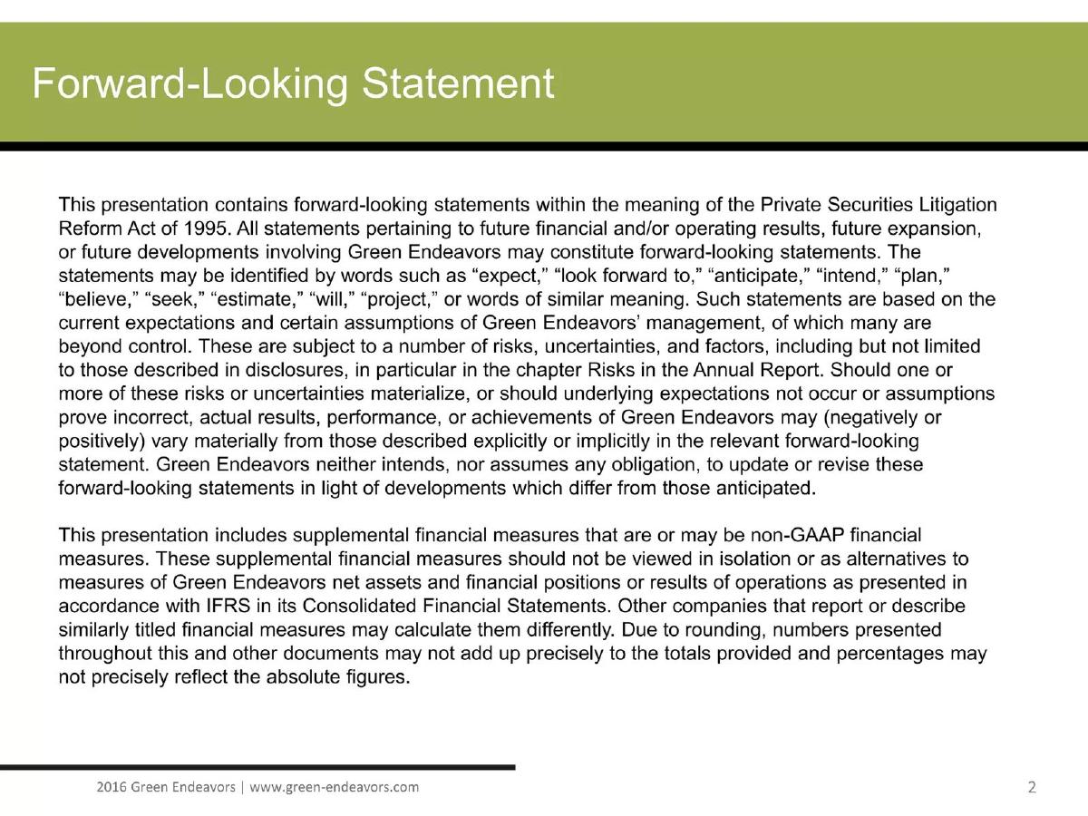 Green Endeavors, Inc. pitch deck slide 2 of 30