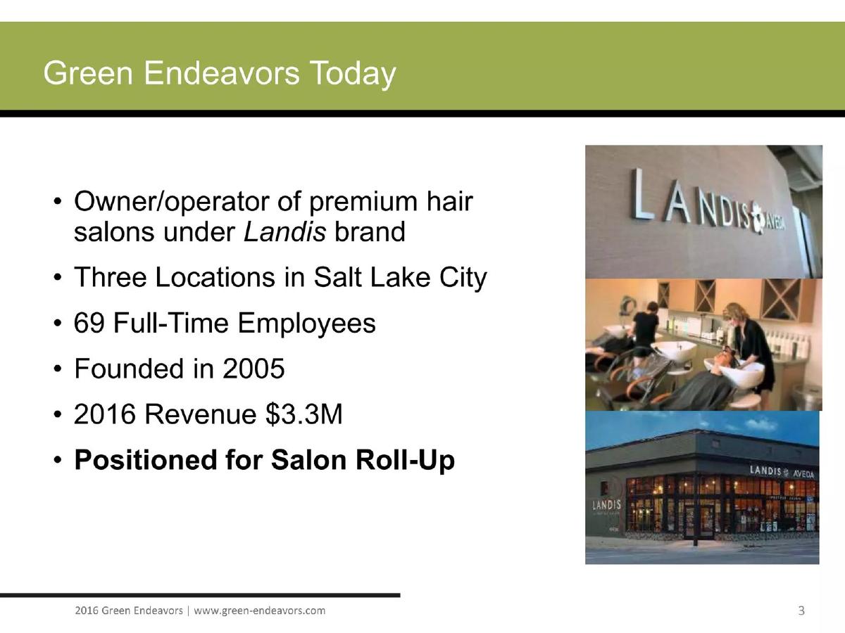 Green Endeavors, Inc. pitch deck slide 3 of 30