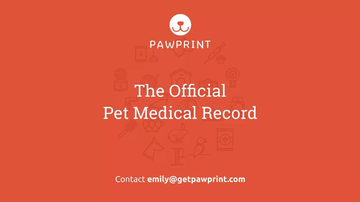 Pawprint (Green Pet Care) pitch deck slide 1 of 14