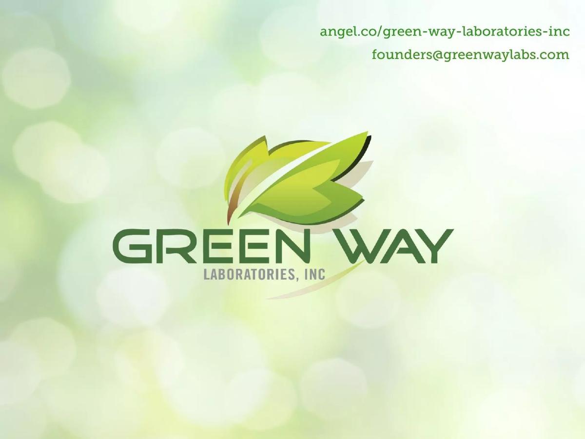 Green Way Laboratories pitch deck slide 4 of 16