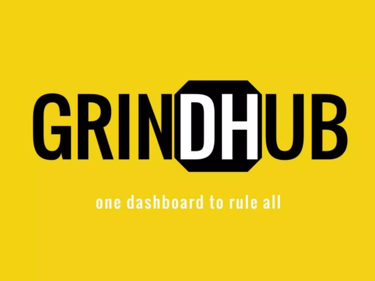 GrindHub pitch deck slide 1 of 13