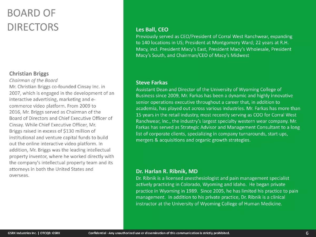 GSRX Industries Inc. pitch deck slide 6 of 54