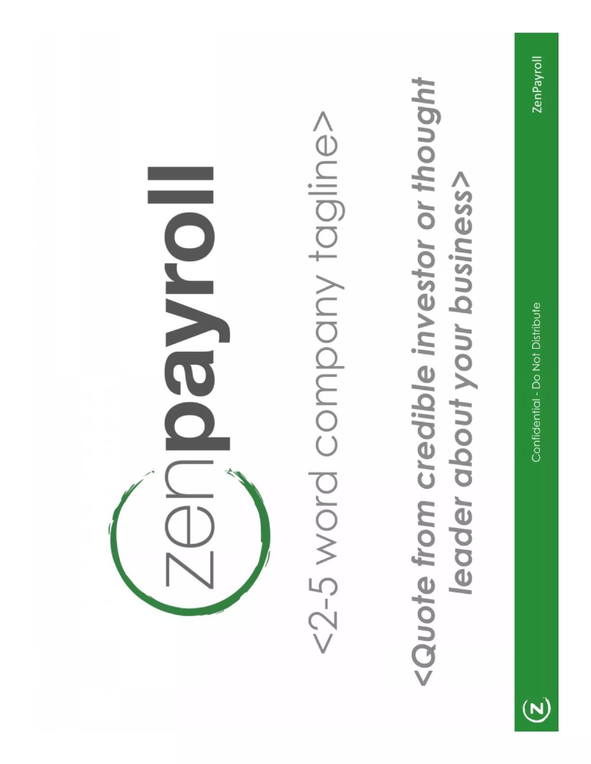 Gusto (formerly ZenPayroll) pitch deck slide 2 of 16