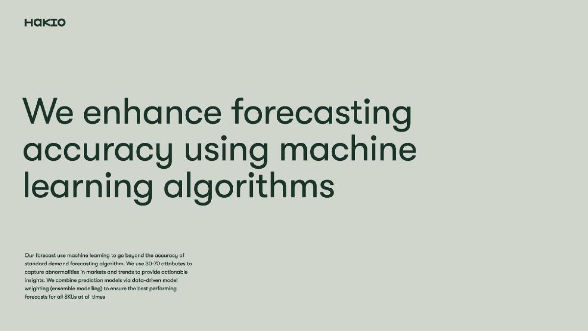 Hakio pitch deck slide 2 of 9