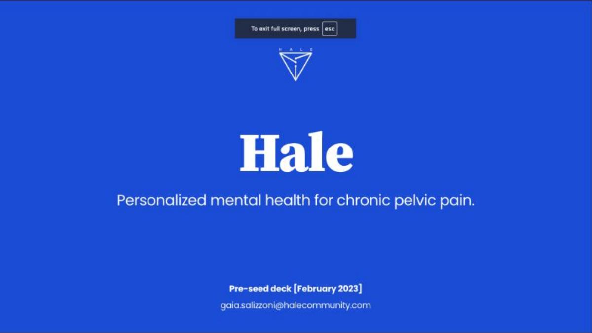 Hale pitch deck slide 1 of 15