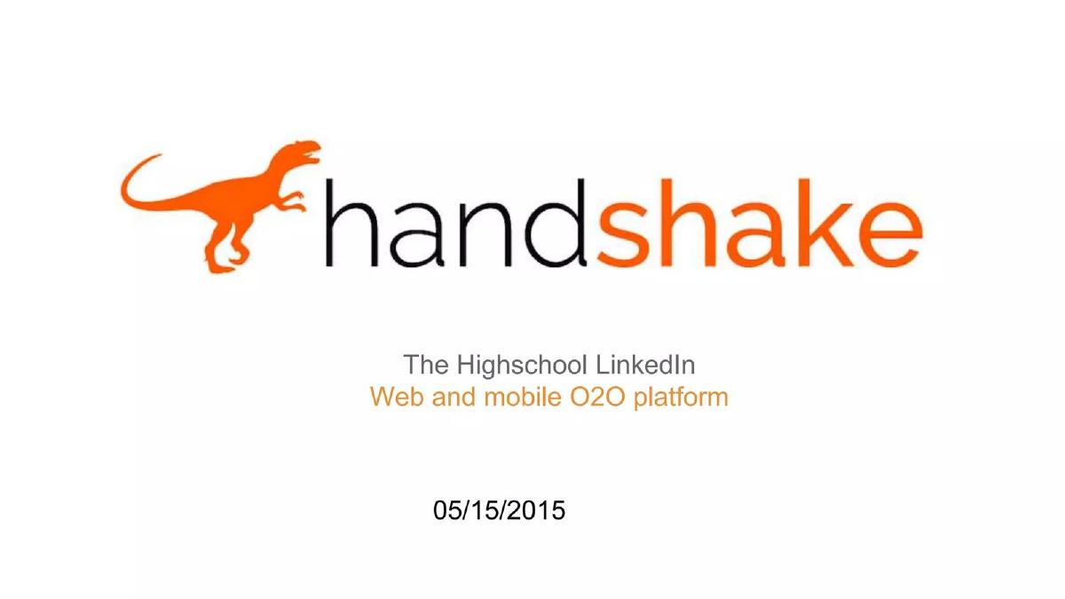 Handshake pitch deck slide 1 of 16