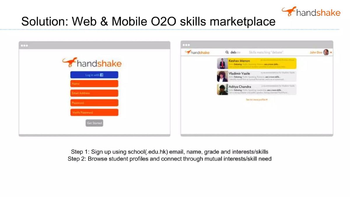Handshake pitch deck slide 3 of 16