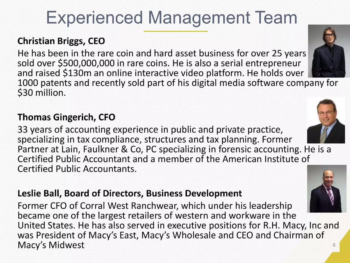 Hard Asset Management, Inc. pitch deck slide 6 of 19