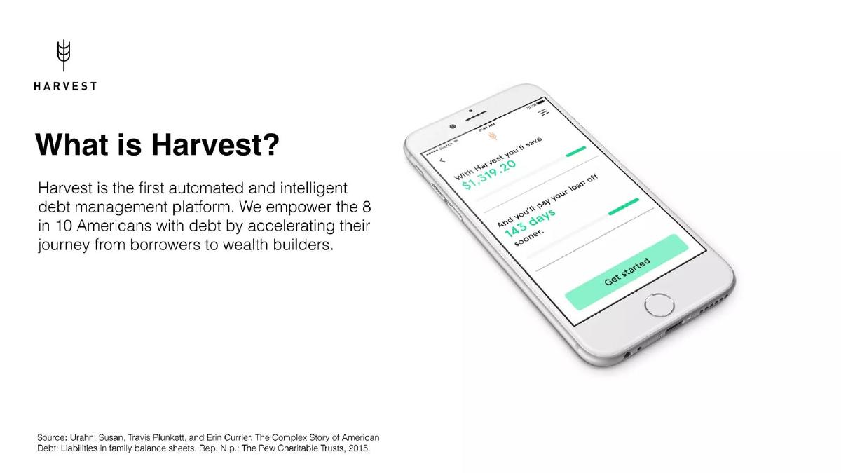 Harvest pitch deck slide 3 of 14