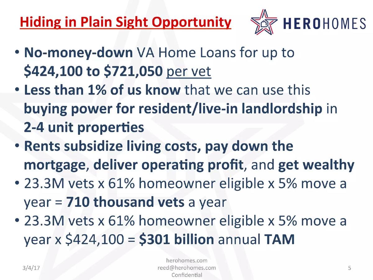 Hero Homes pitch deck slide 5 of 20