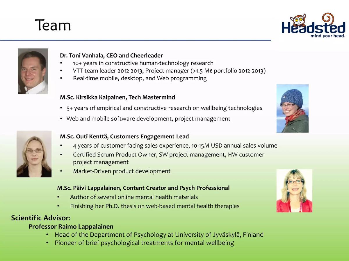 Headsted pitch deck slide 2 of 10
