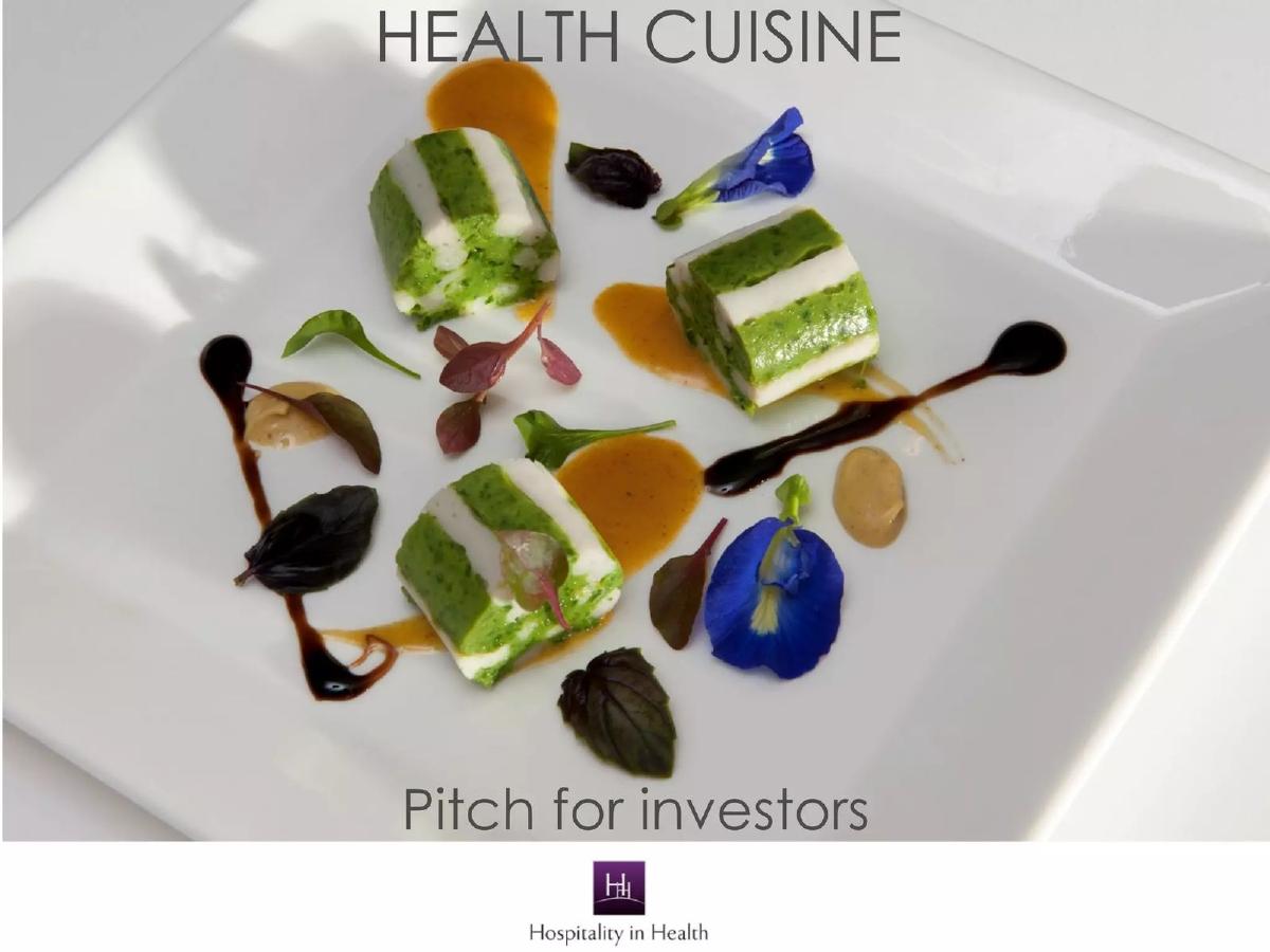 Health Cuisine pitch deck slide 1 of 39