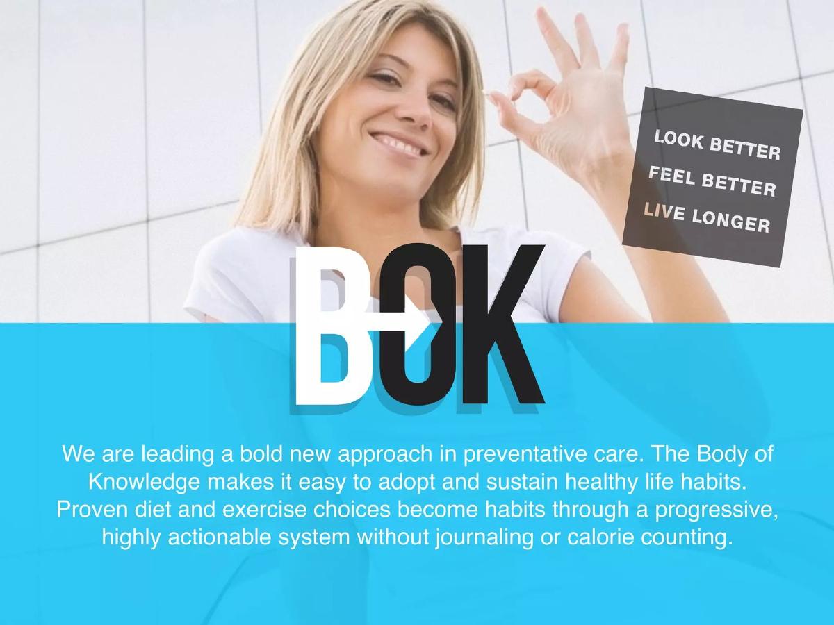Body of Knowledge (B-OK) pitch deck slide 1 of 19