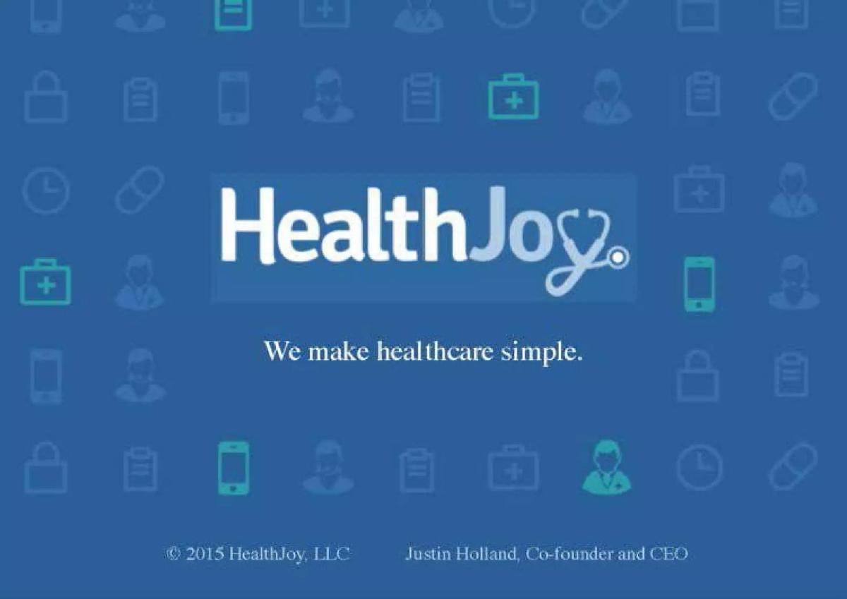HealthJoy pitch deck slide 1 of 16