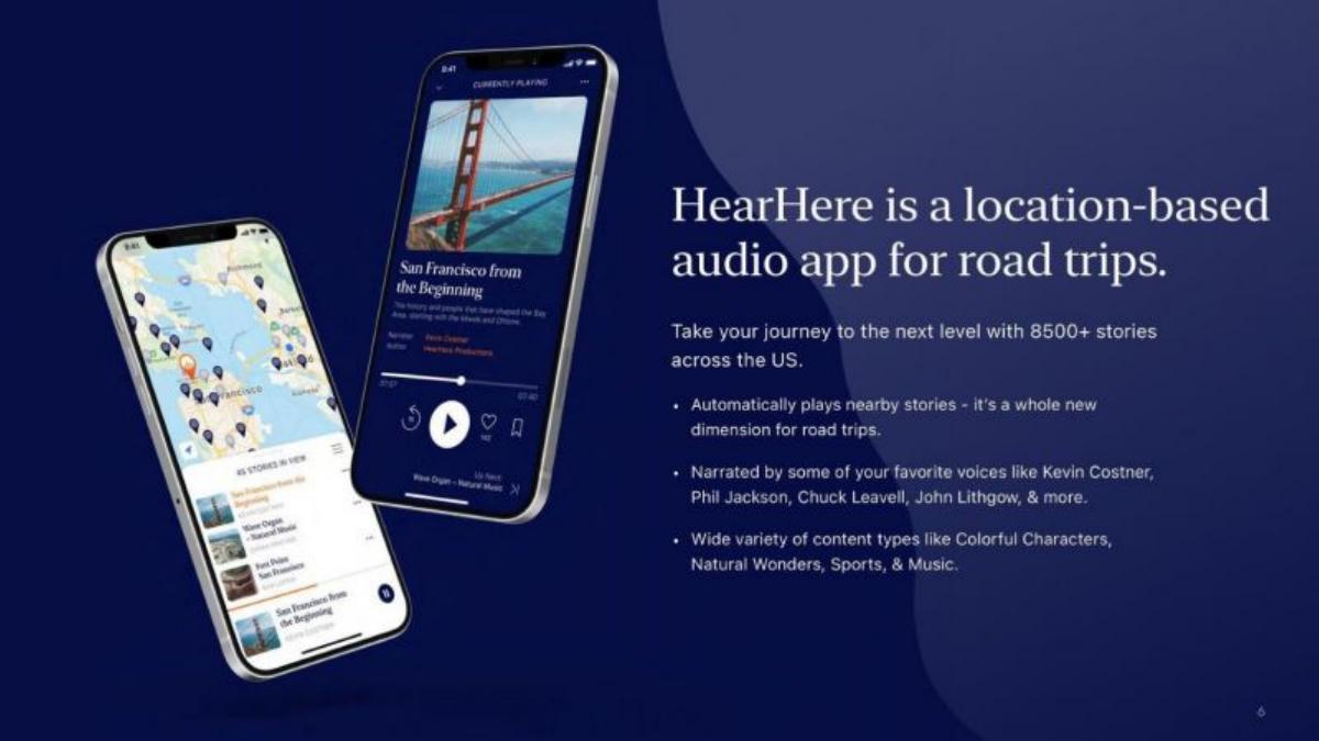 HearHere pitch deck slide 6 of 16