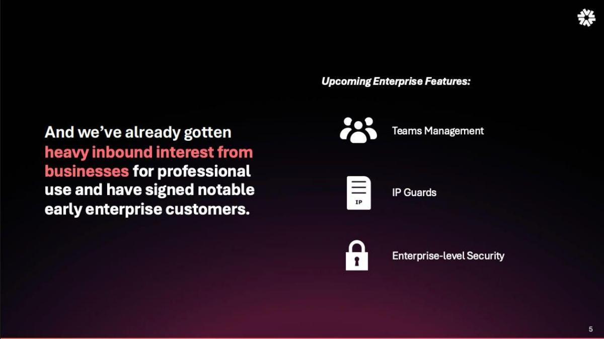 Hedra pitch deck slide 5 of 9