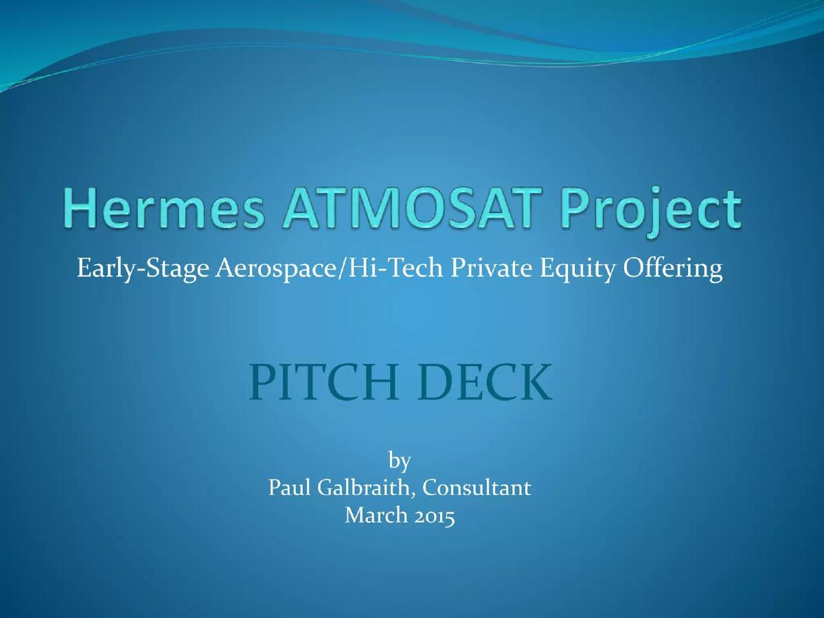 Hermes Aerospace Corporation pitch deck slide 1 of 12