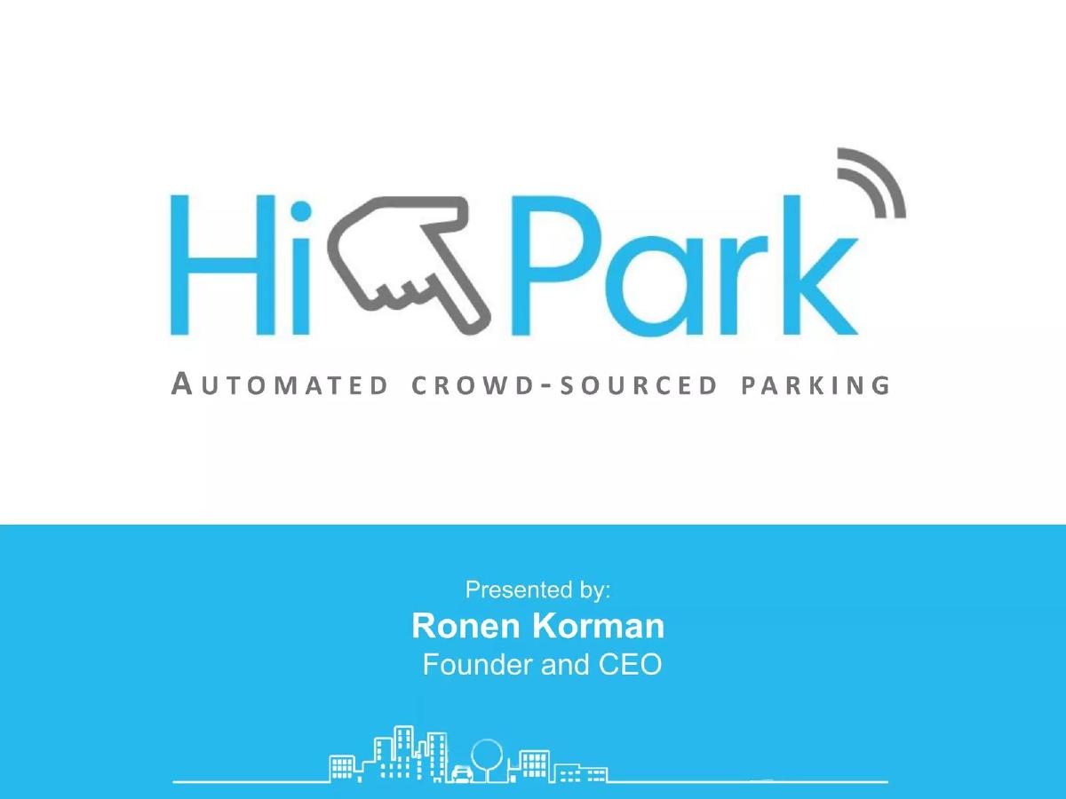 Hi-Park pitch deck slide 1 of 15