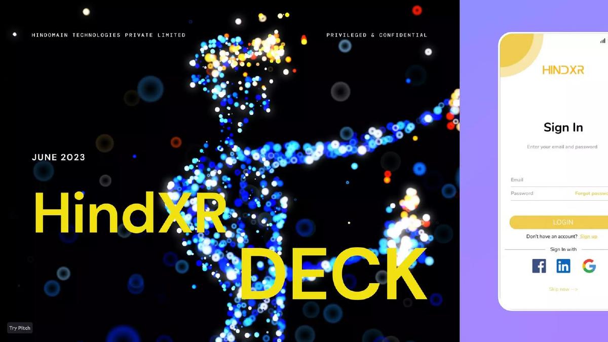 HindXR (Hindomain Technologies Private Limited) pitch deck slide 1 of 17