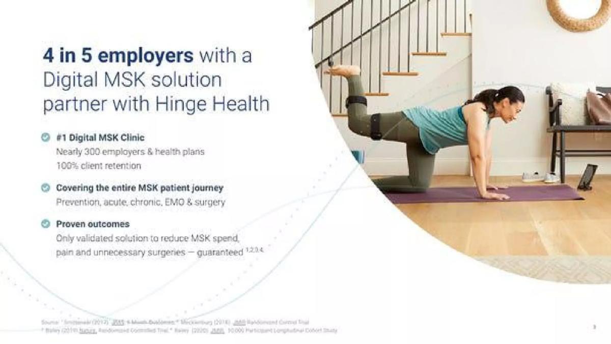 Hinge Health pitch deck slide 3 of 15