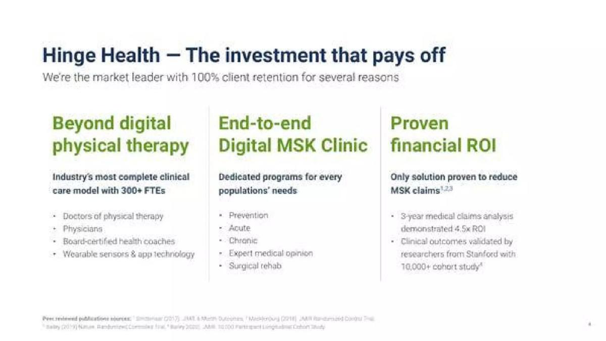 Hinge Health pitch deck slide 4 of 15