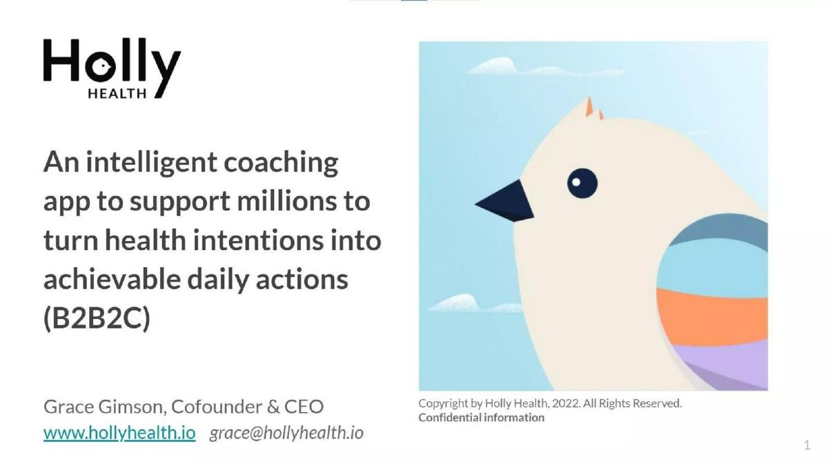 Holly Health pitch deck slide 1 of 23