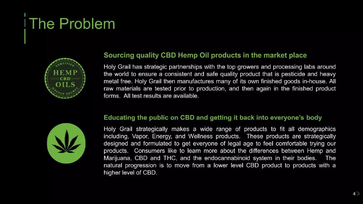 Holy Grail Plan pitch deck slide 4 of 19