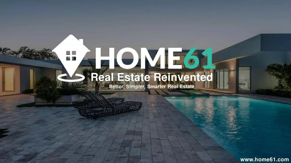 Home61 pitch deck slide 1 of 18