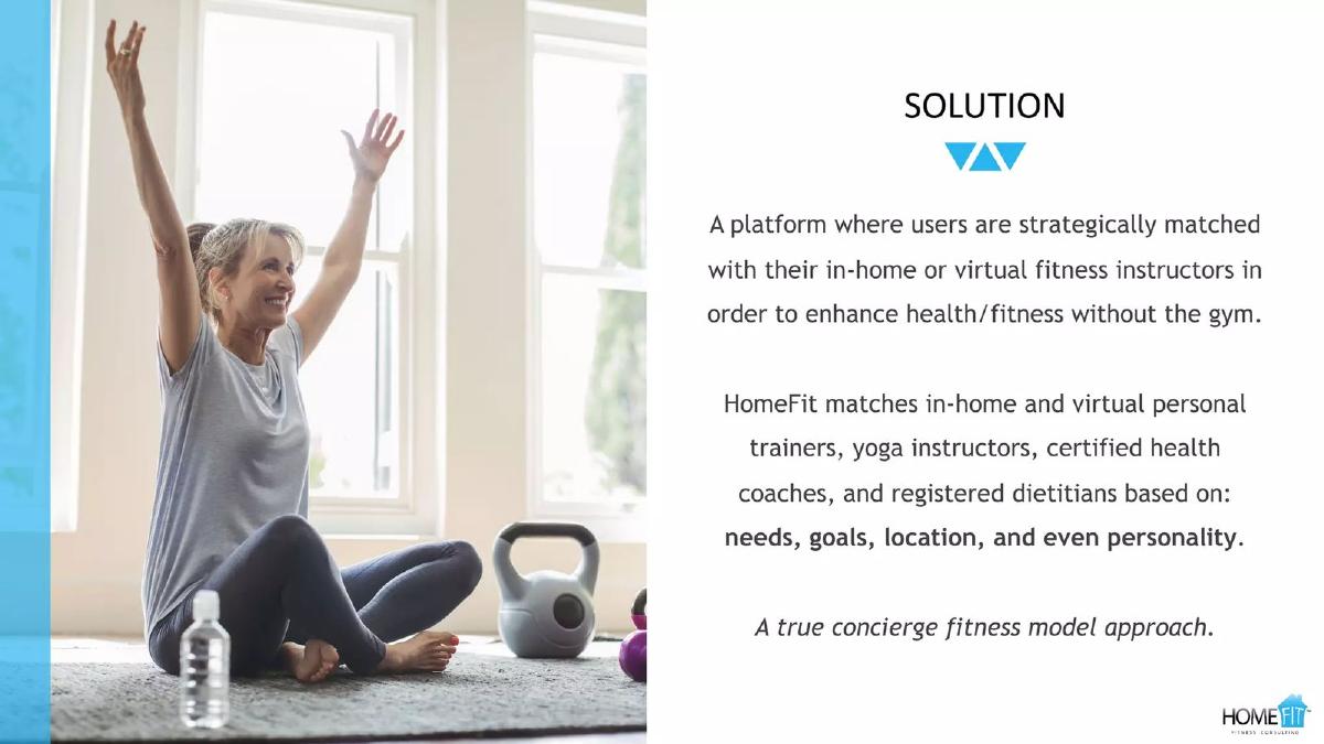 HomeFit pitch deck slide 3 of 16