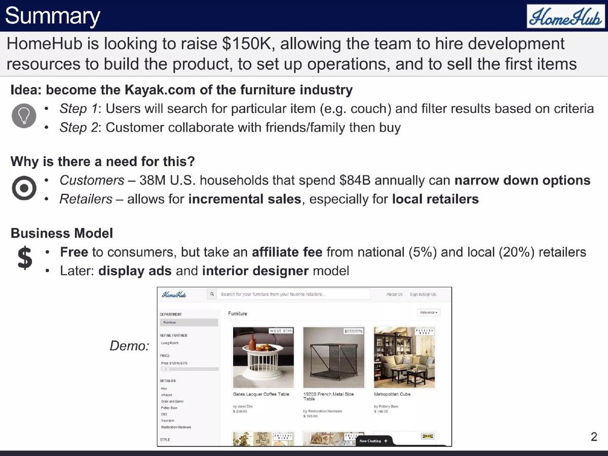 HomeHub pitch deck slide 2 of 15