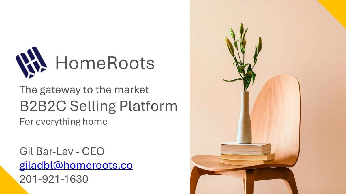 HomeRoots pitch deck slide 1 of 17