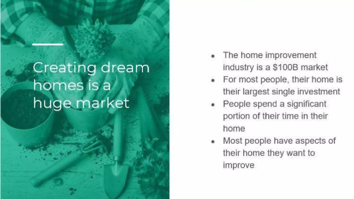 Hometalk pitch deck slide 2 of 21