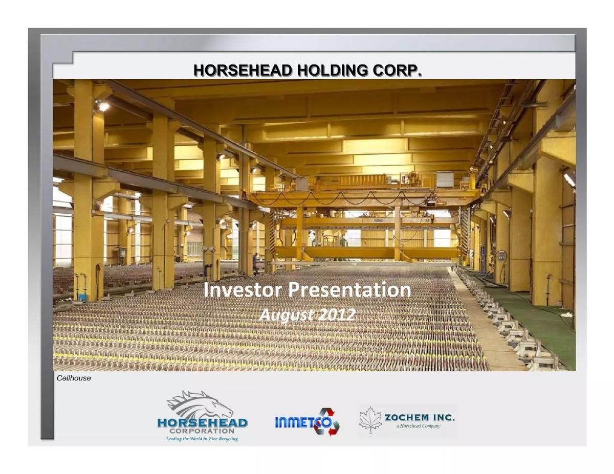 Horsehead Holding Corp. pitch deck slide 1 of 24