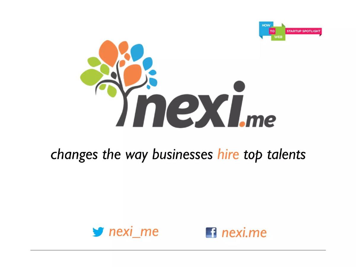 Nexi.me pitch deck slide 1 of 29