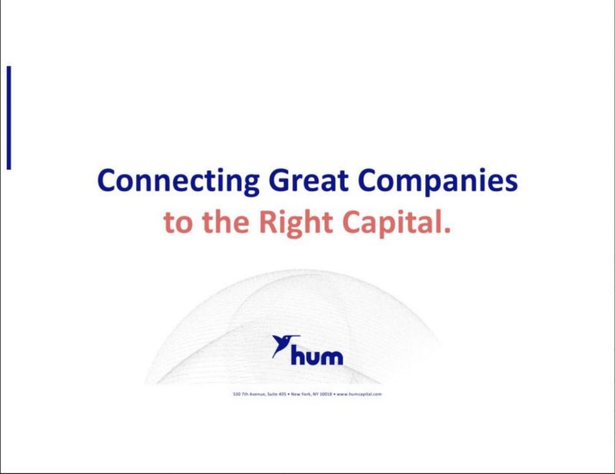 Hum Capital pitch deck slide 1 of 12