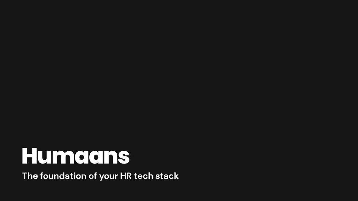 Humaans pitch deck slide 1 of 9