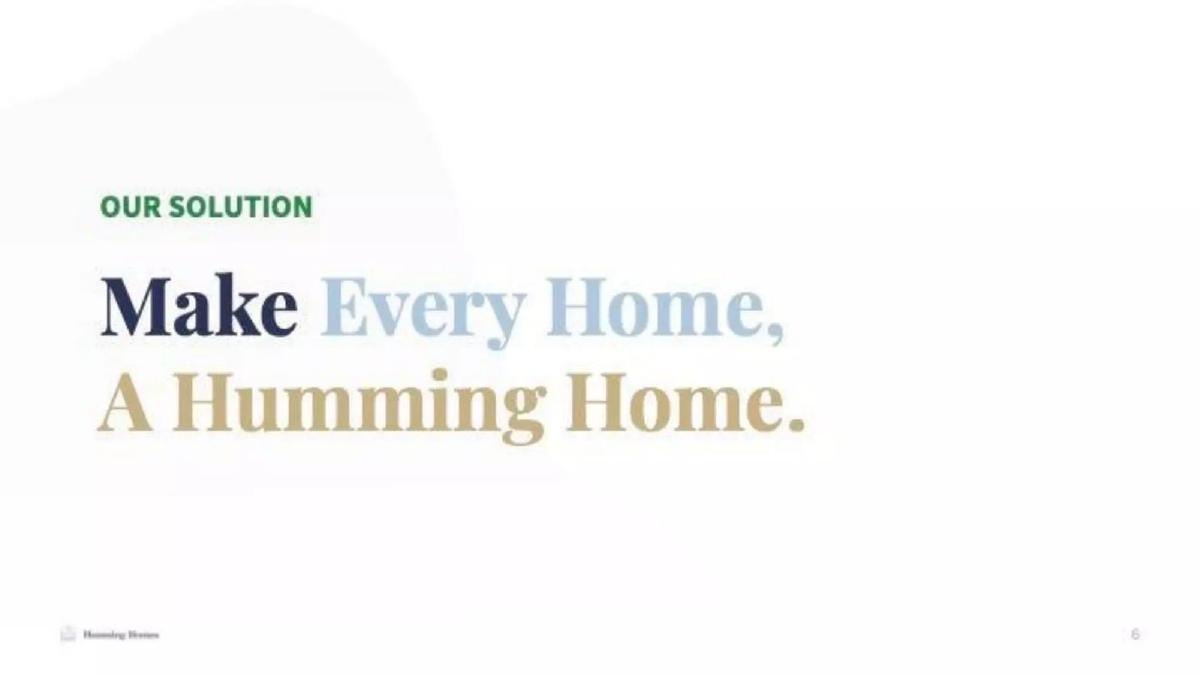 Humming Homes pitch deck slide 6 of 14