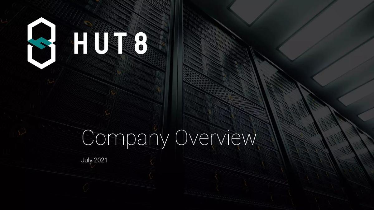 HUT 8 pitch deck slide 1 of 23