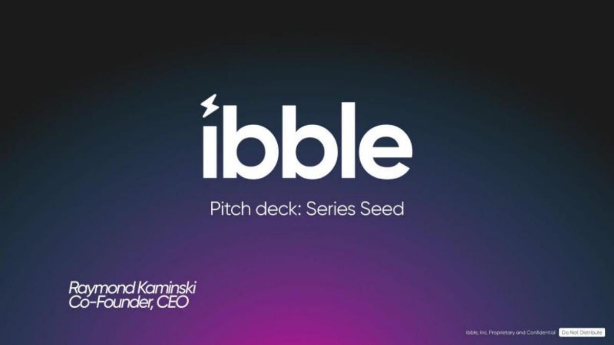 Ibble pitch deck slide 1 of 21